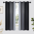 Yakamok Light Blocking Ombre Curtains Greyish White to Black - Room