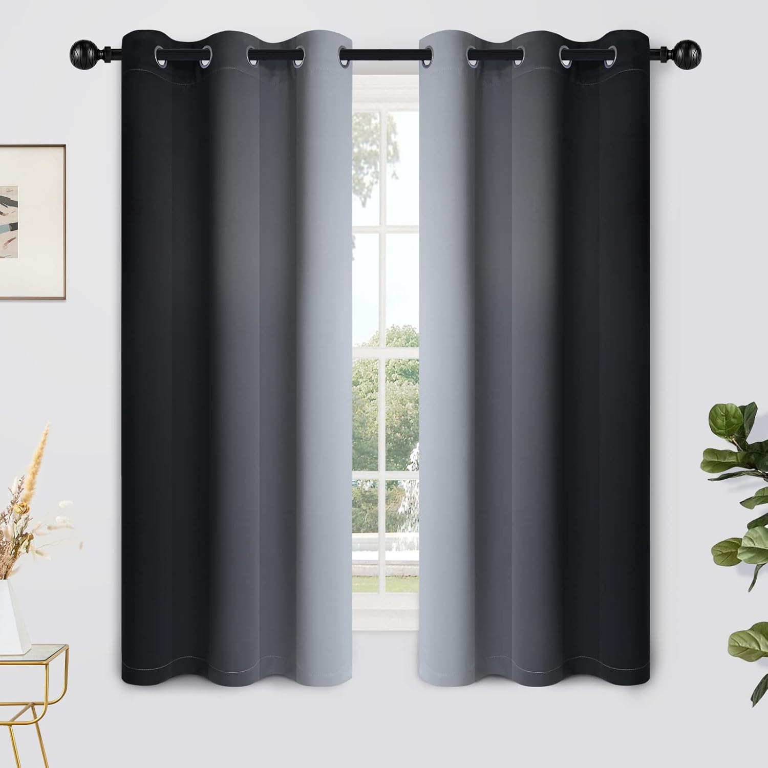 Yakamok Light Blocking Ombre Curtains for Elegant Home Decor