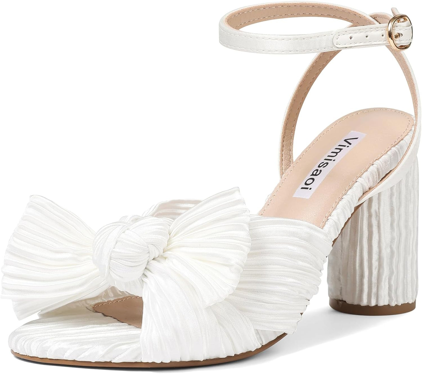 VIMISAOI Women's Bow Knot Heeled Sandals for Elegant Occasions