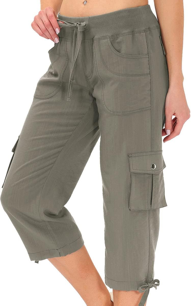 MoFiz Women's Cargo Capris Hiking Pants Lightweight Quick Dry