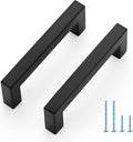25 Pack Matte Black Cabinet Pulls 3.75 in Hole Center - Sleek Kitchen