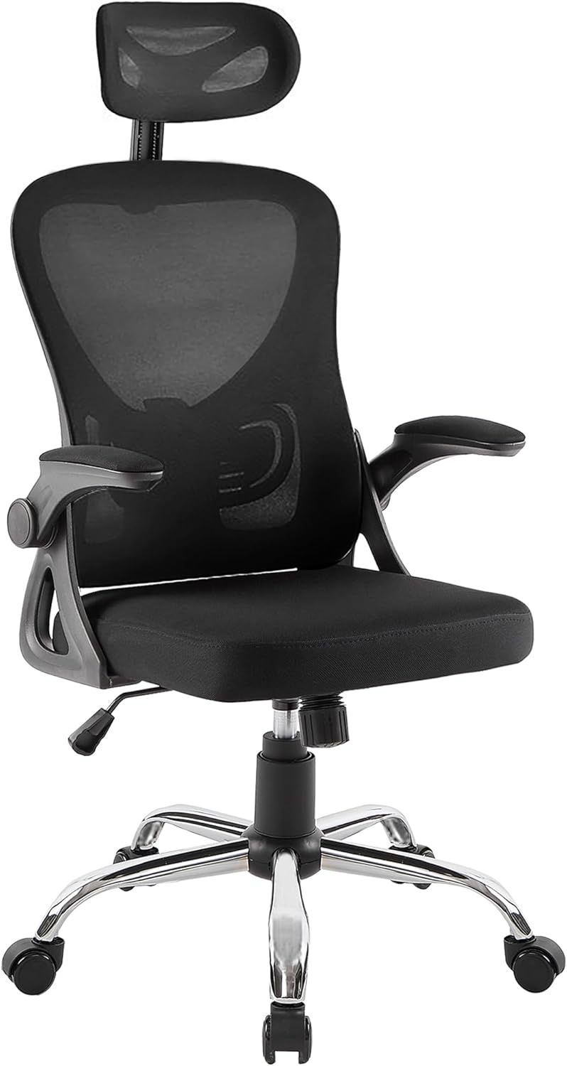 VECELO High Back Office Chair - Lumbar Support & Headrest