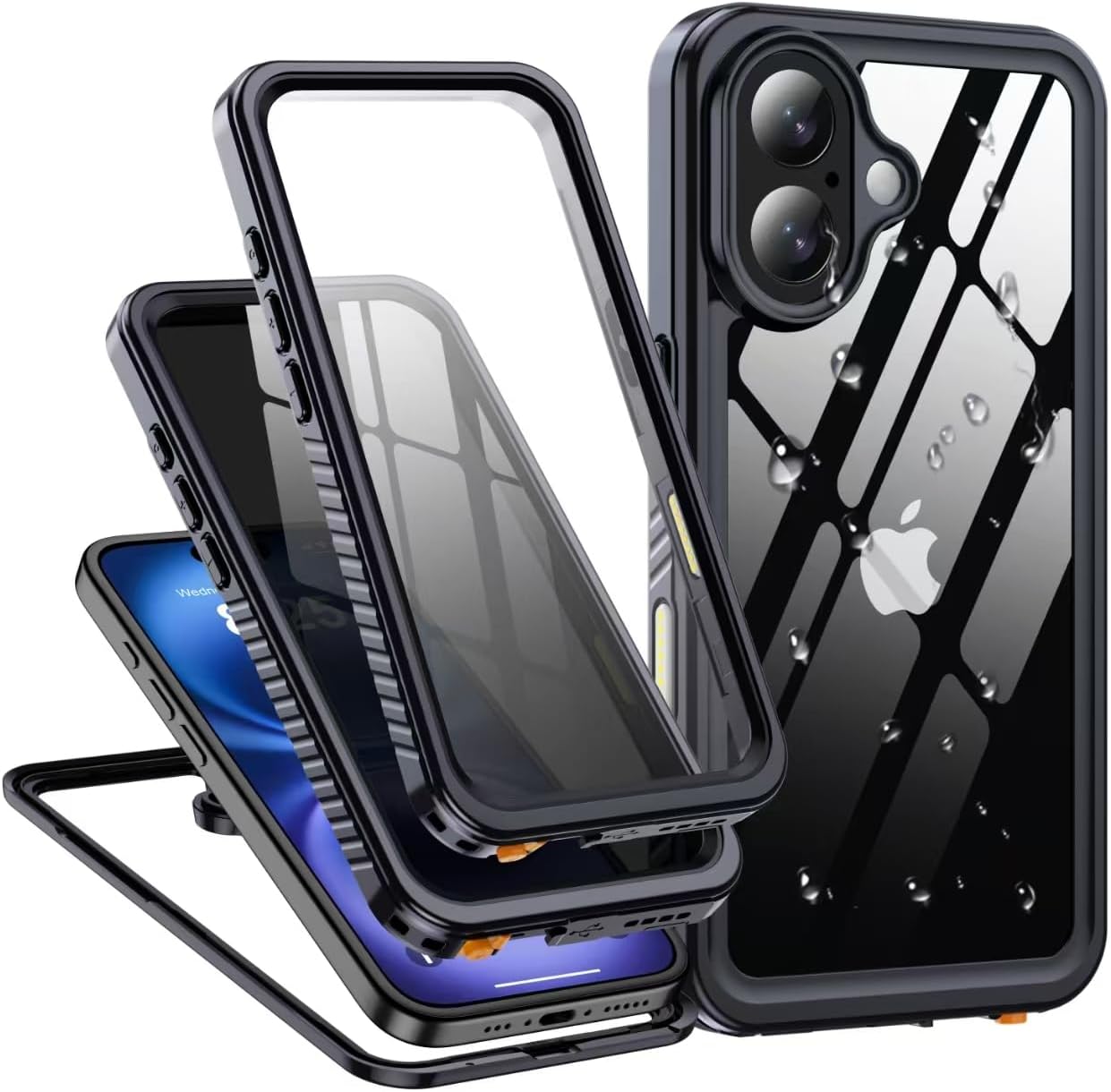iPhone 16 Case Waterproof with Built-in Privacy Screen Protection