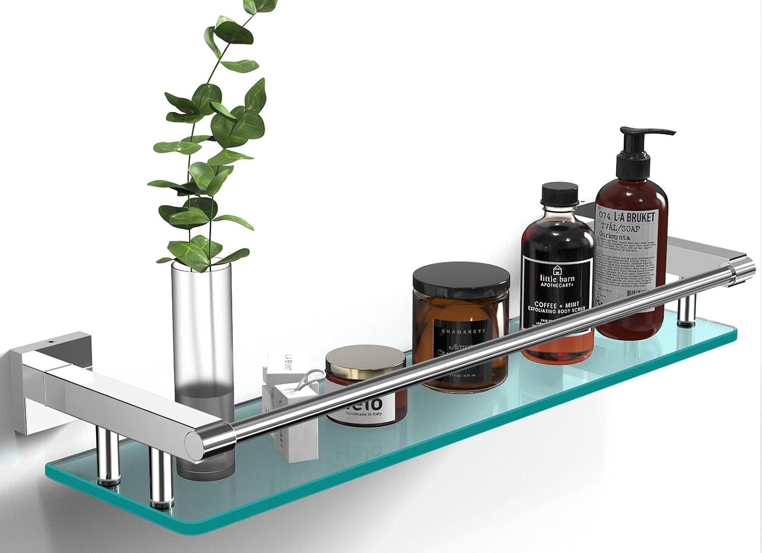 Glass Shelves for Bathroom - Modern Tempered Glass Wall Mount
