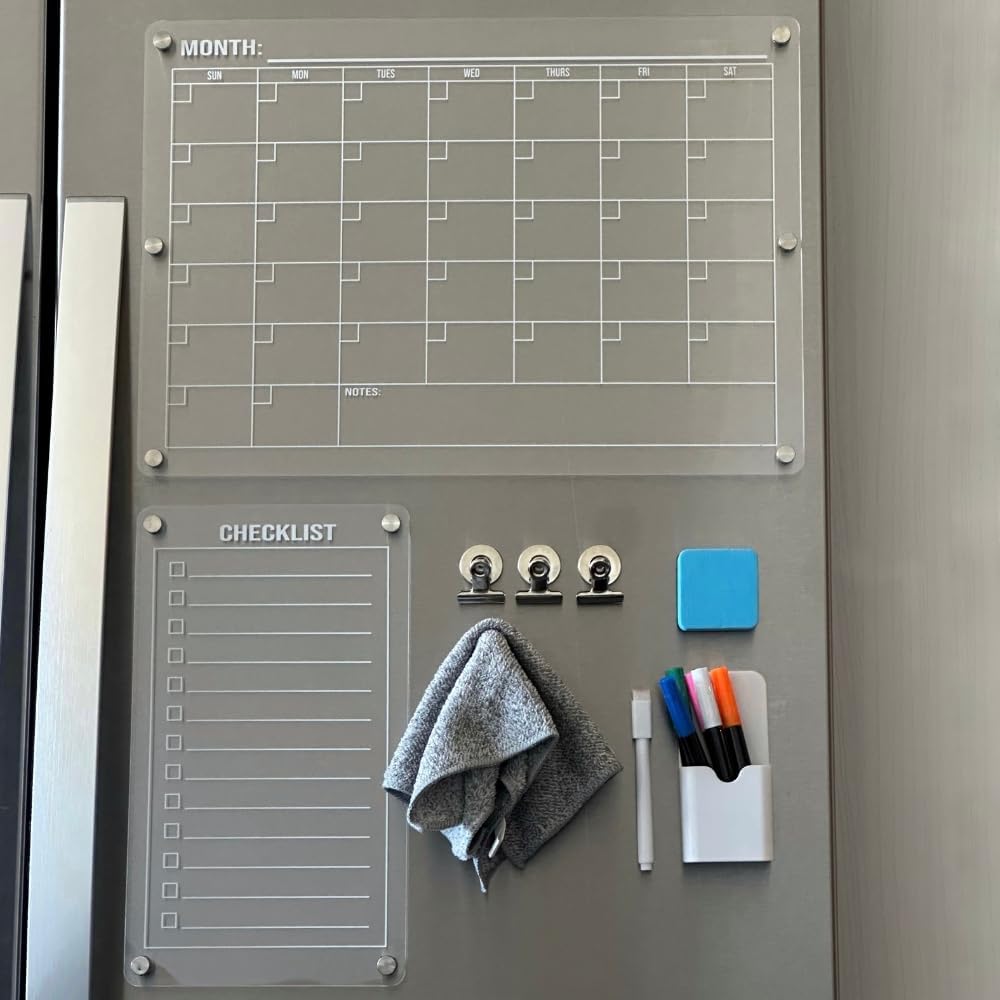 Magnetic Acrylic Calendar for Fridge Set - Organize Your Life