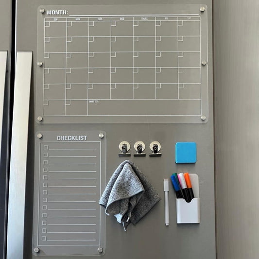 Magnetic Acrylic Calendar for Fridge Set - Organize Your Life