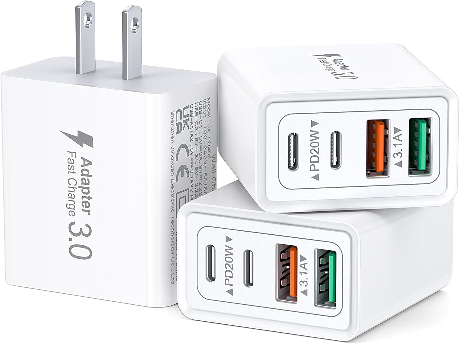 Fast Charge 4 Devices Simultaneously with 40W USB C Charger