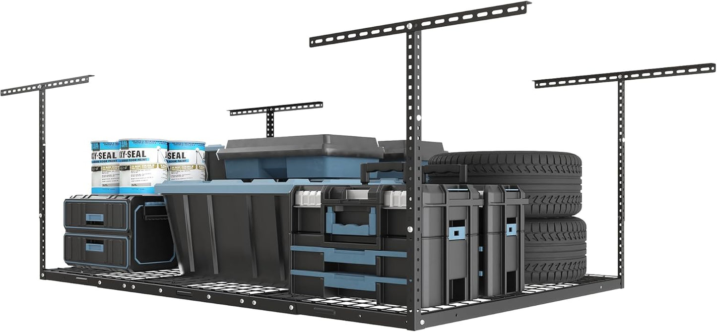 FLEXIMOUNTS Overhead Garage Storage Rack for Maximum Space