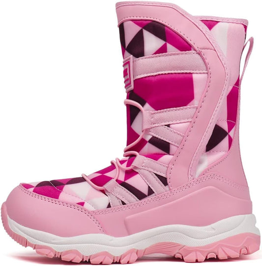 Boys Girls Snow Boots Waterproof Slip Resistant Cold Weather Shoes