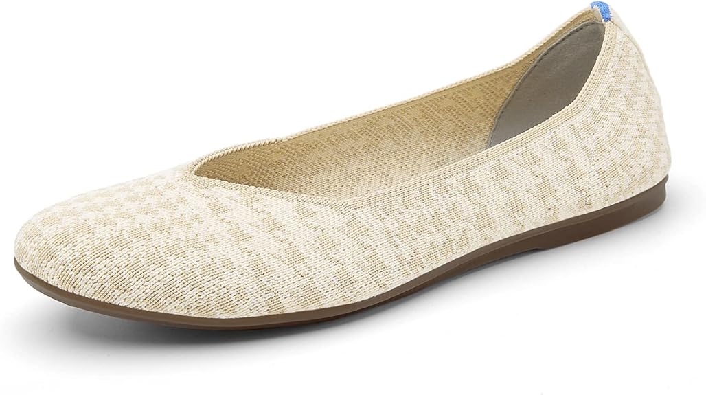 Women's Ballet Flat Dressy Casual Knit Shoes for Everyday Wear