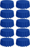 Royal Blue 10-Pack Round Polyester Table Cover 120 in - Stain
