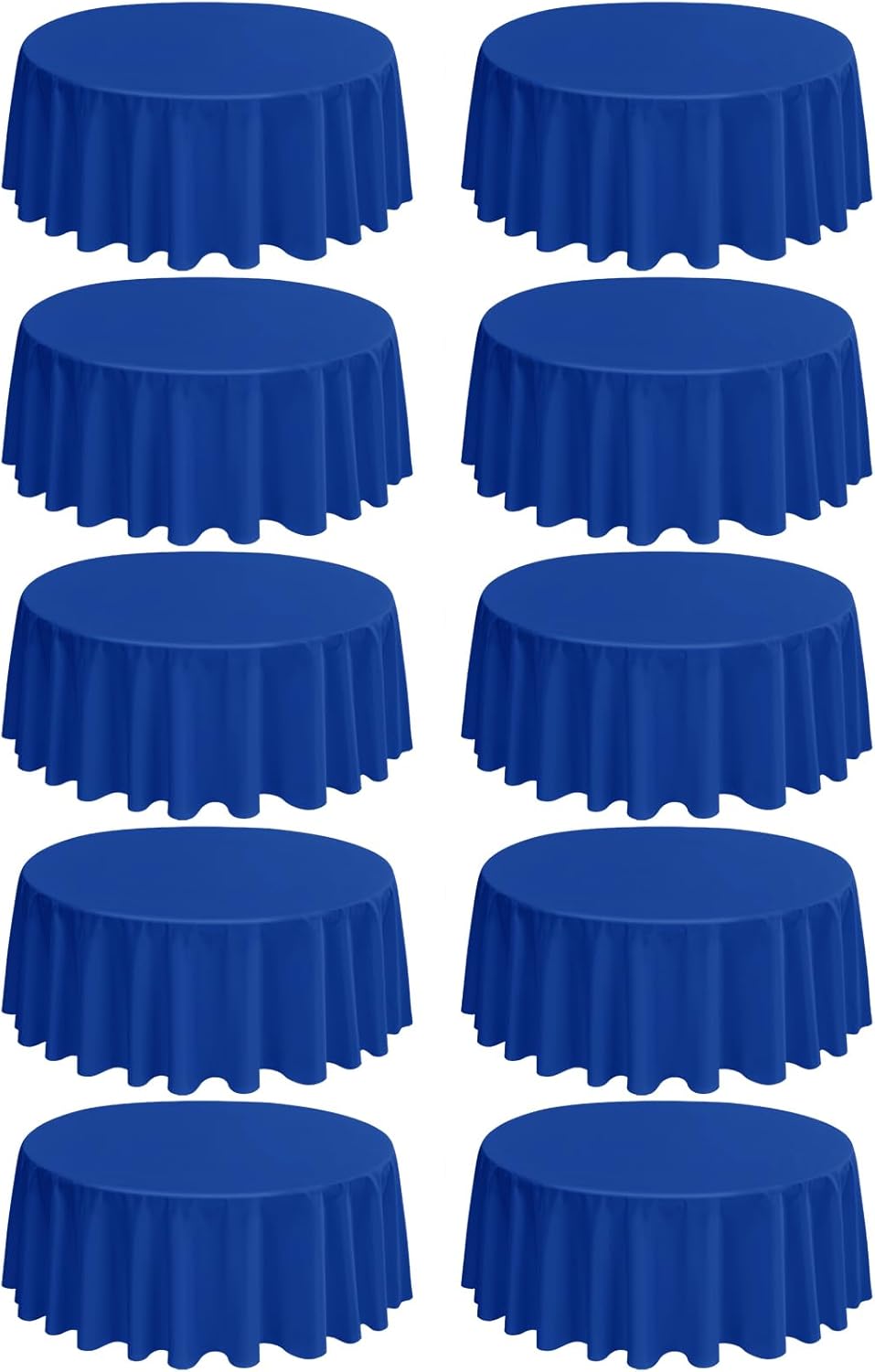 Royal Blue Round Table Covers - 120 Inch, 10-Pack for Events