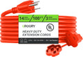 Outdoor Extension Cord 100 ft Orange 14/3 SJTW - Heavy Duty Reach