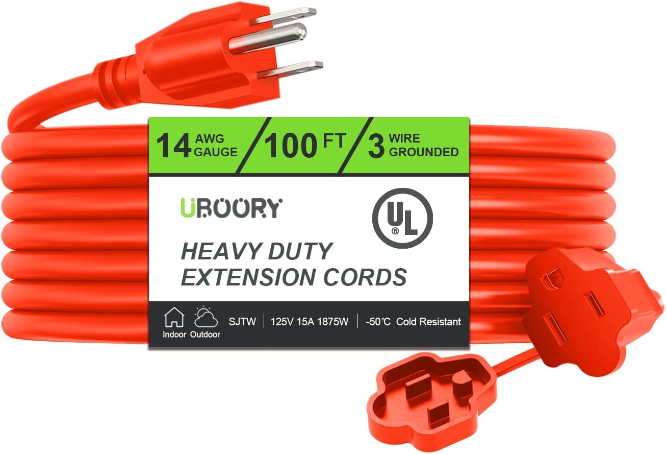 Outdoor Extension Cord Waterproof 100 FT for Lawn and Garage
