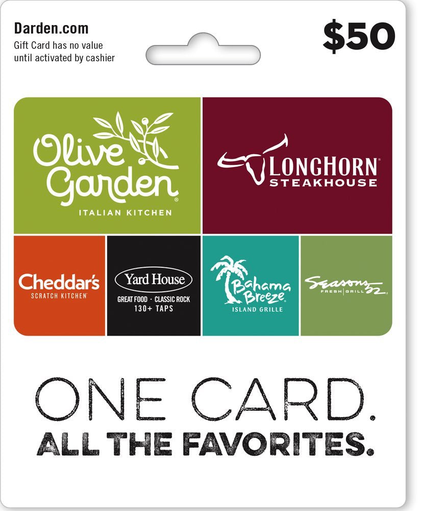 Darden Restaurants Gift Card $50 for Dining and Catering Needs