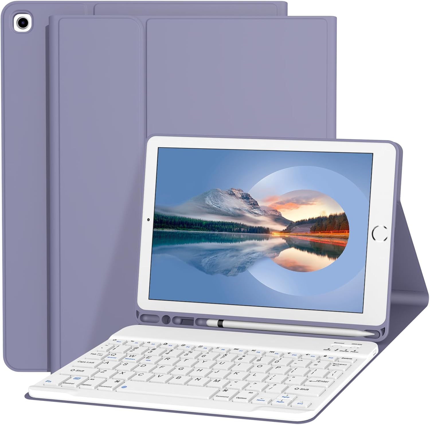 Keyboard Case for iPad 10.2 Inch with Wireless Detachable Keyboard