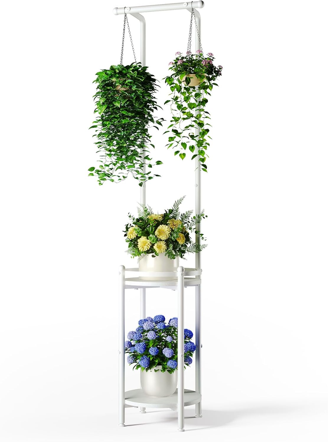 Heavy Duty Metal 2-Tier Plant Stand for Indoor and Outdoor Use