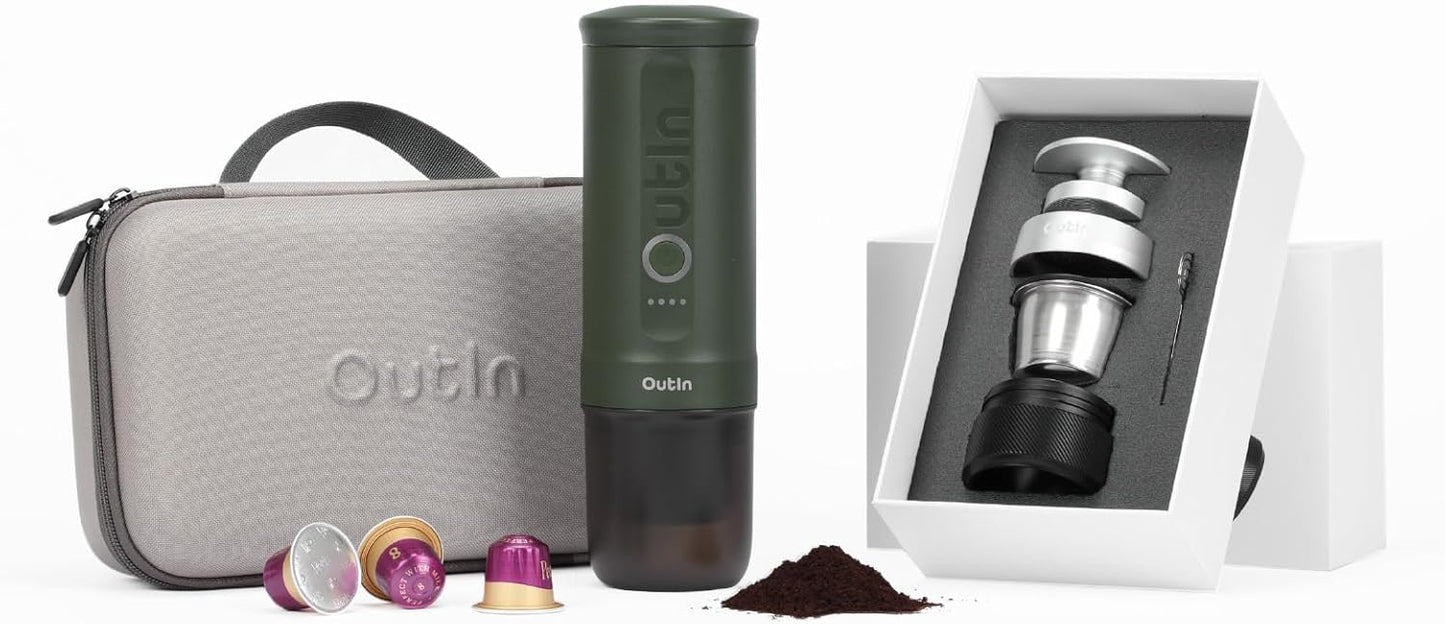 Portable Double Shot Espresso Maker + Carry Bag