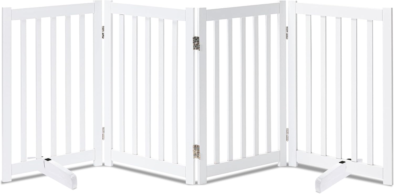 LZRS Solid Hardwood Freestanding Pet Gate for Indoor Use