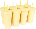 STRATA CUPS Skinny Tumblers 8-Pack Matte Yellow 22oz - Double Wall