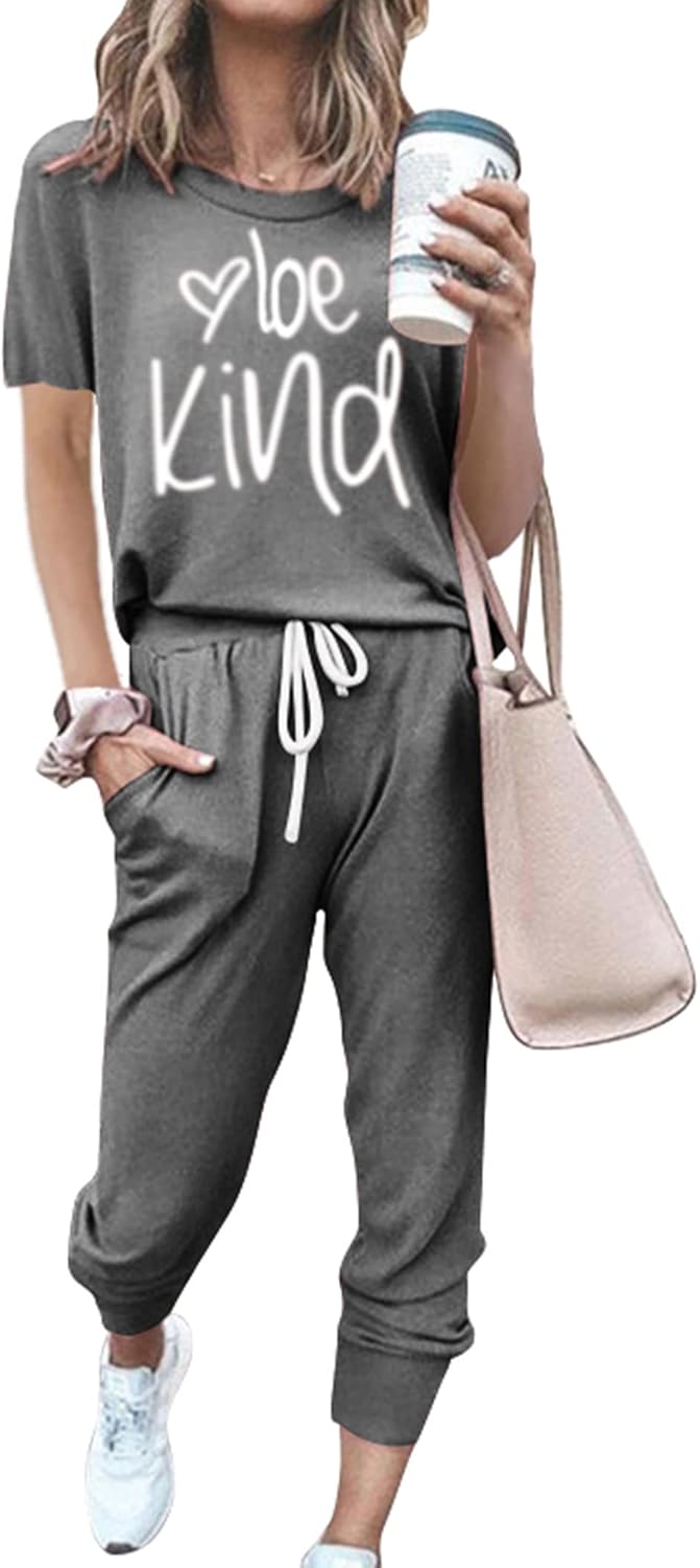 PRETTYGARDEN Women's Two Piece Sets for Summer Travel and Lounge