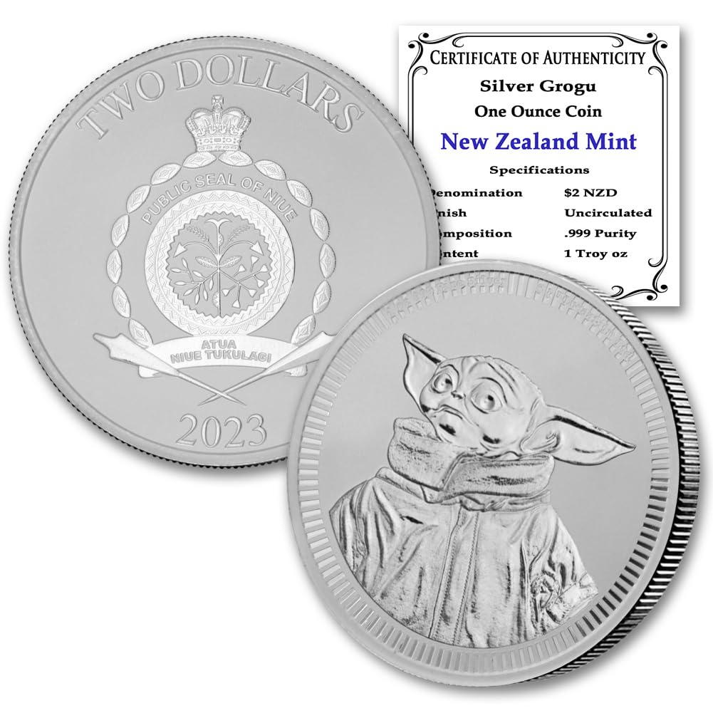 2023 1 oz Niue Silver Star Wars Mandalorian Baby Yoda Coin