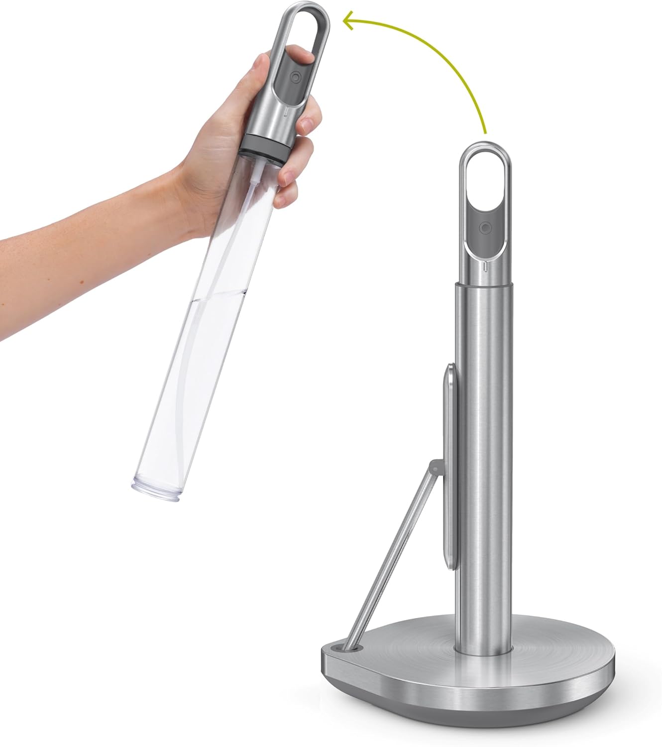 simplehuman Standing Paper Towel Holder with Integrated Spray Pump