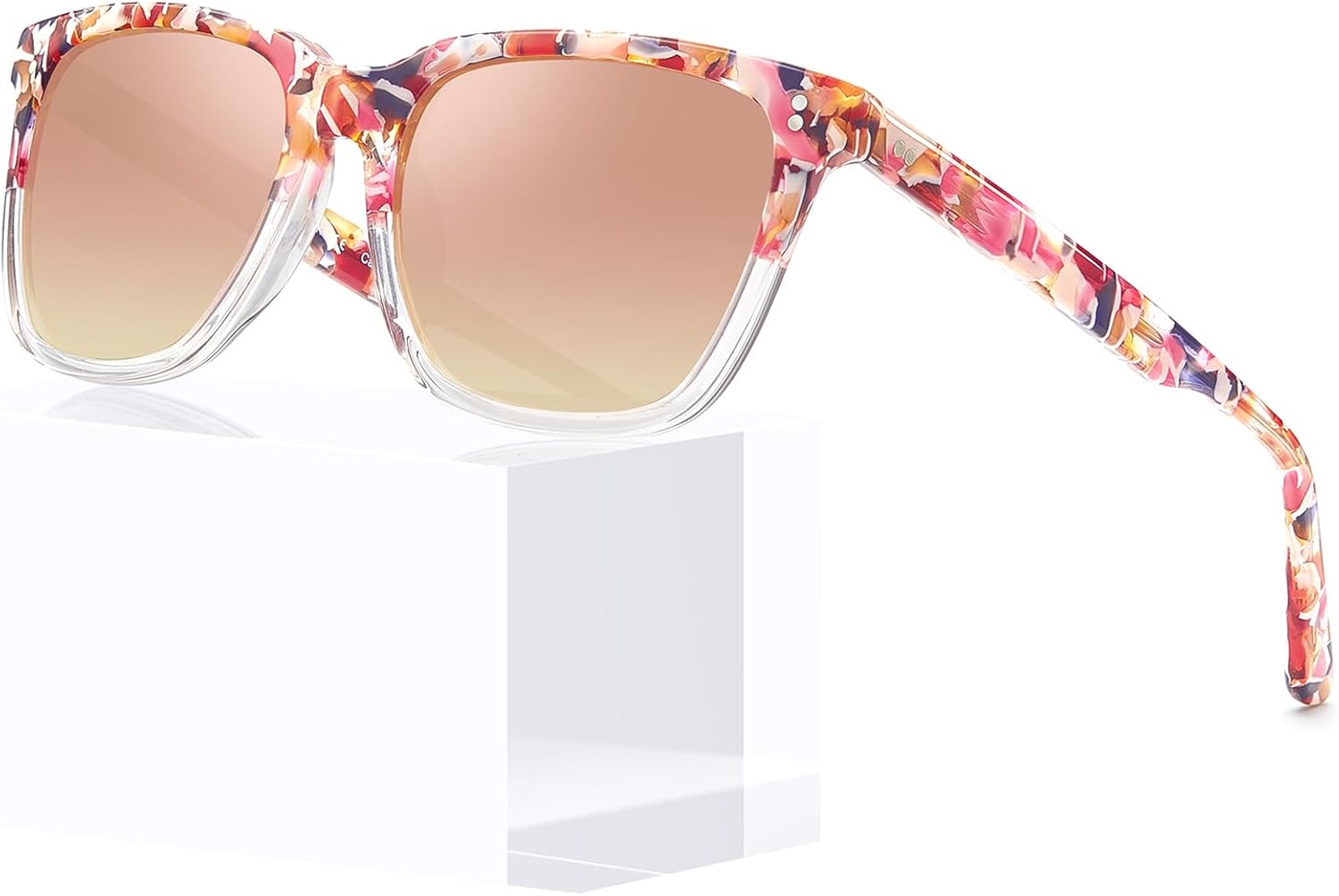 CARFIA Acetate Polarized Sunglasses for Women Small Face