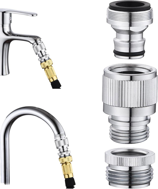 LUOFANT Sink Faucet Quick Connector - Versatile & Convenient Chrome Adapter