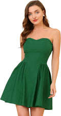 Allegra K Strapless Sweetheart Mini Dress - Flattering (Style CH79)