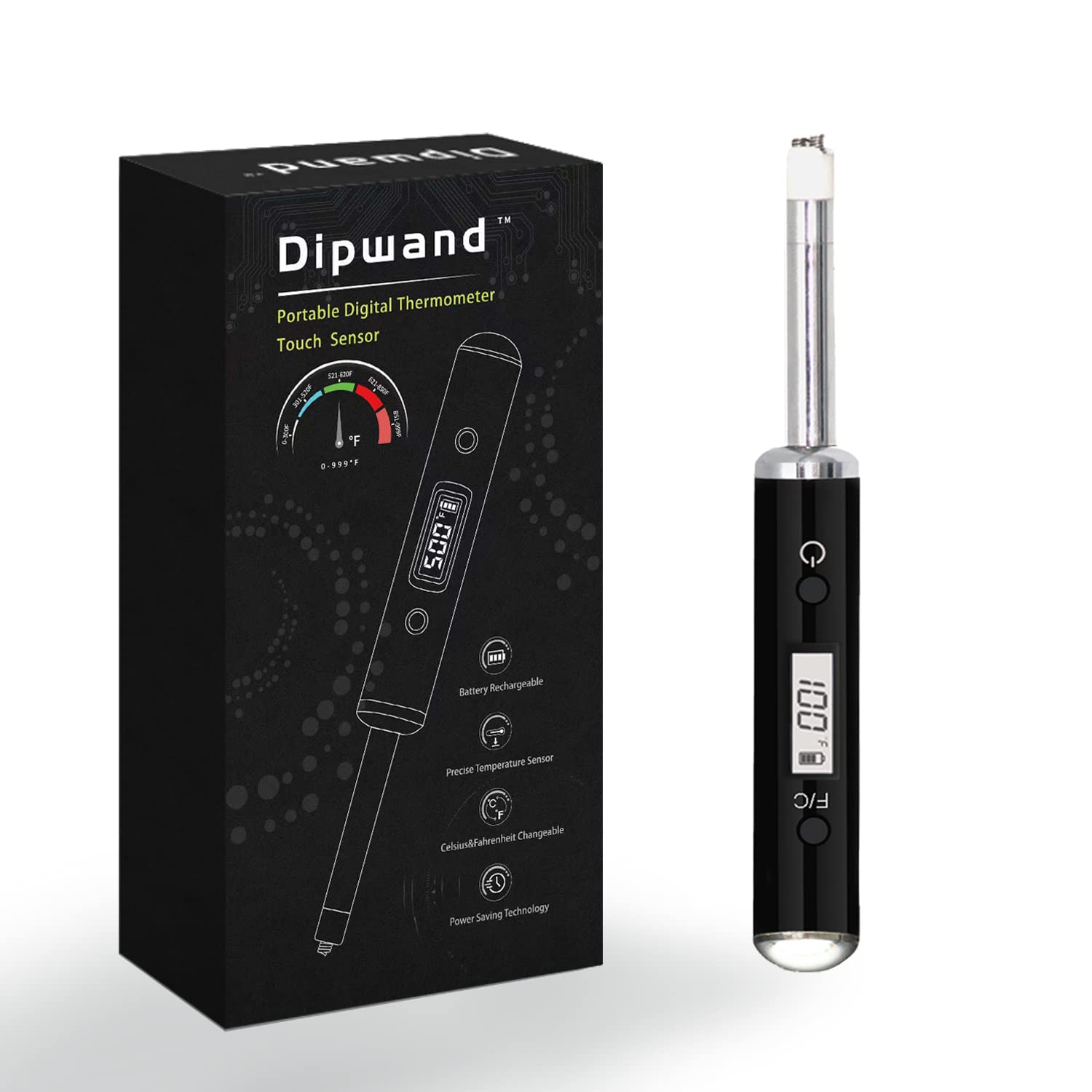 Portable Travel Thermometer with 2.1 Inch Probe Sensor