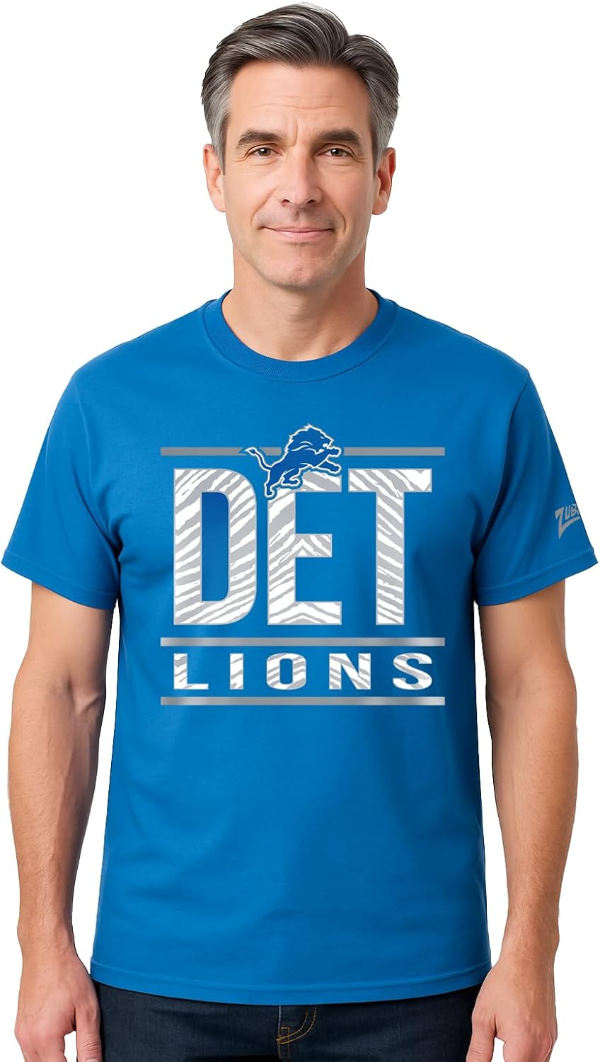 Zubaz NFL Men's Short Sleeve Team Graphic T-Shirt for Fans