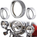 Chrome Motorcycle Lights Frenched Ring Kit for 7 in Headlight - Sleek