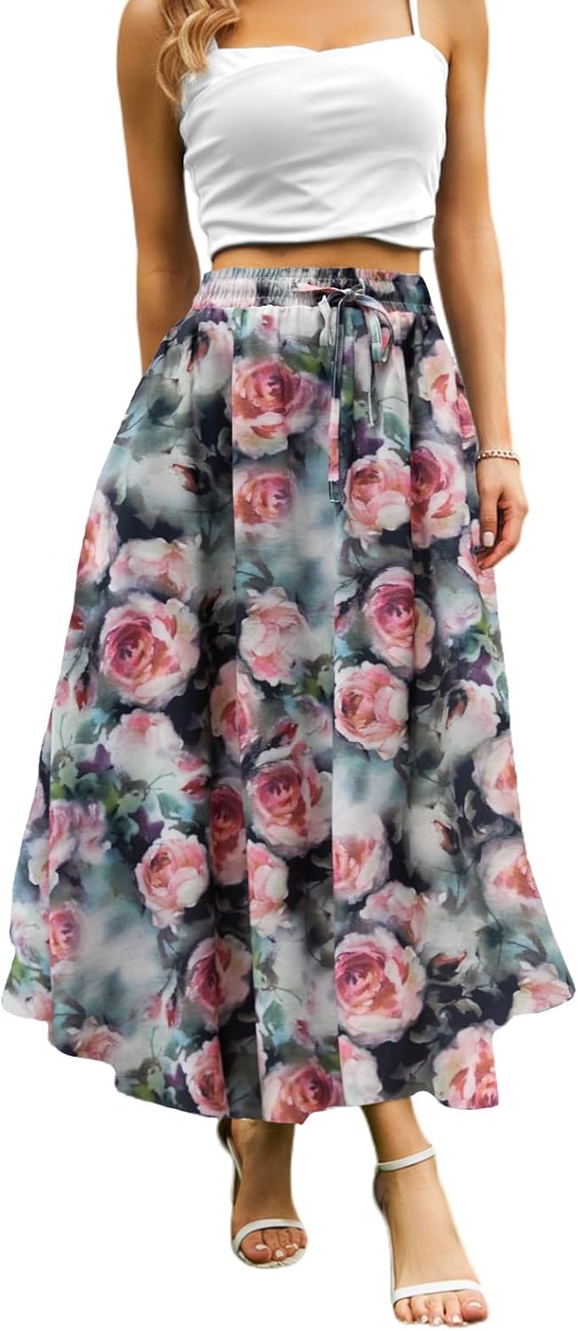 Maxi Skirts for Women with Pockets for Casual Beach Parties