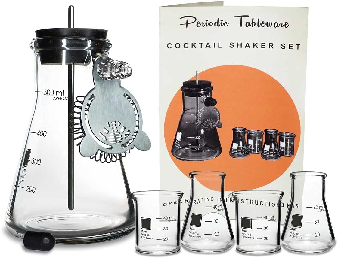 Lab Flask Cocktail Shaker Set