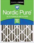 Nordic Pure 20x25x4 Pleated Air Filter MERV 13 Plus Carbon - Fits HVAC