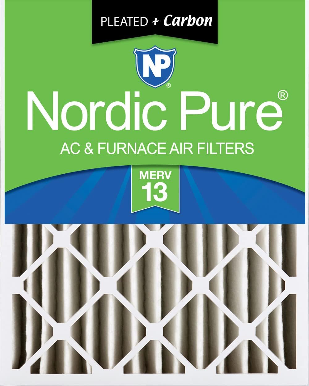 Nordic Pure 20x20x4 Pleated Air Filters with MERV 13 Plus Carbon