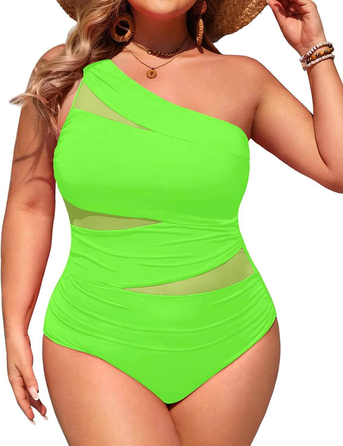 Aqua Eve Plus Size One Piece Swimsuit with Tummy Control