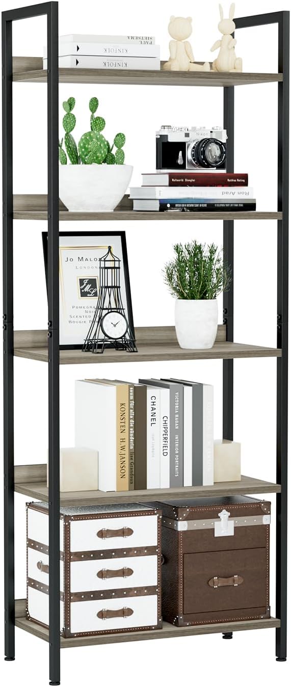 NUMENN 5 Tier Bookshelf - Stylish Storage for Home Office