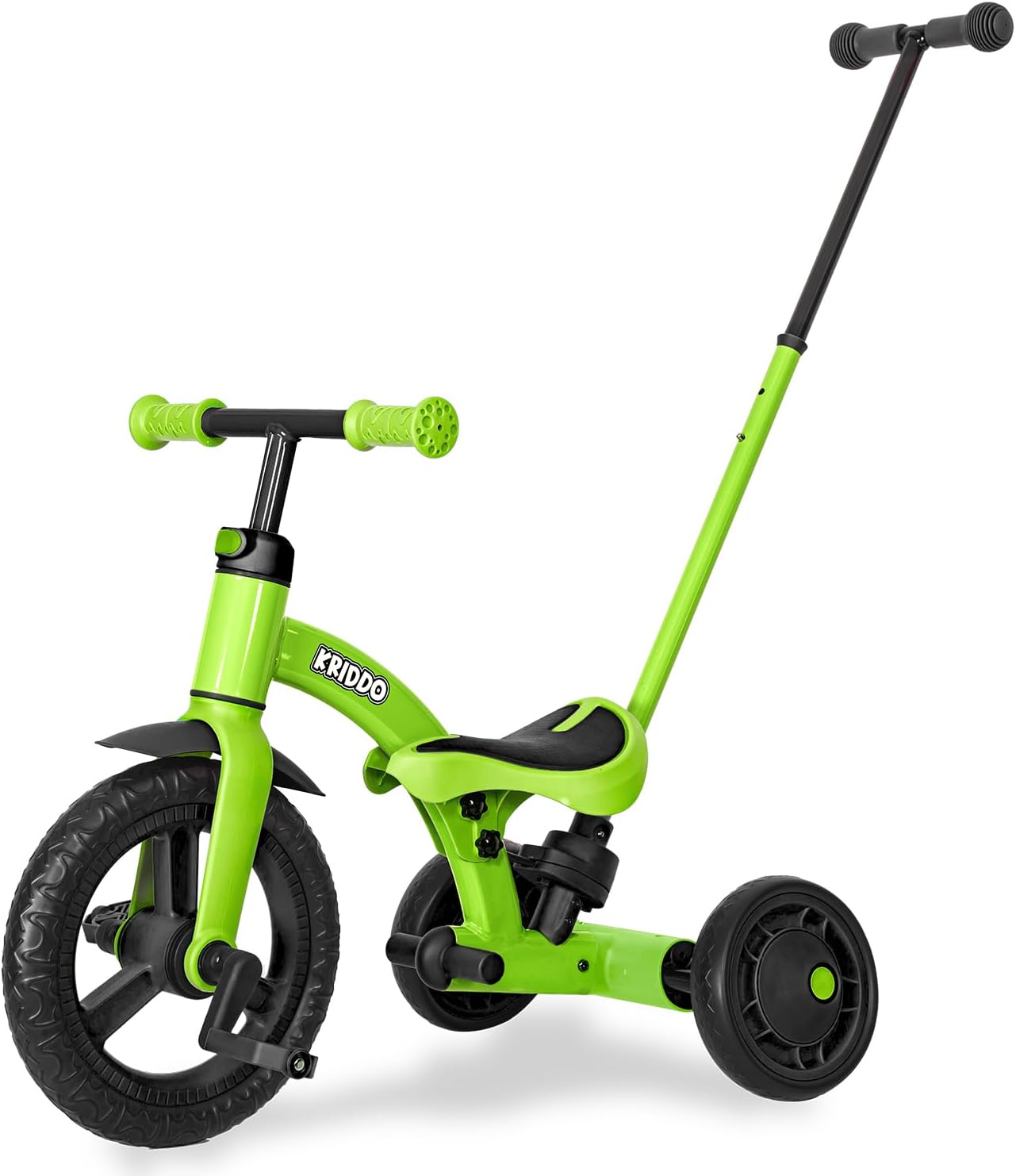 KRIDDO 4-in-1 Kids Tricycle for Toddlers with Adjustable Height