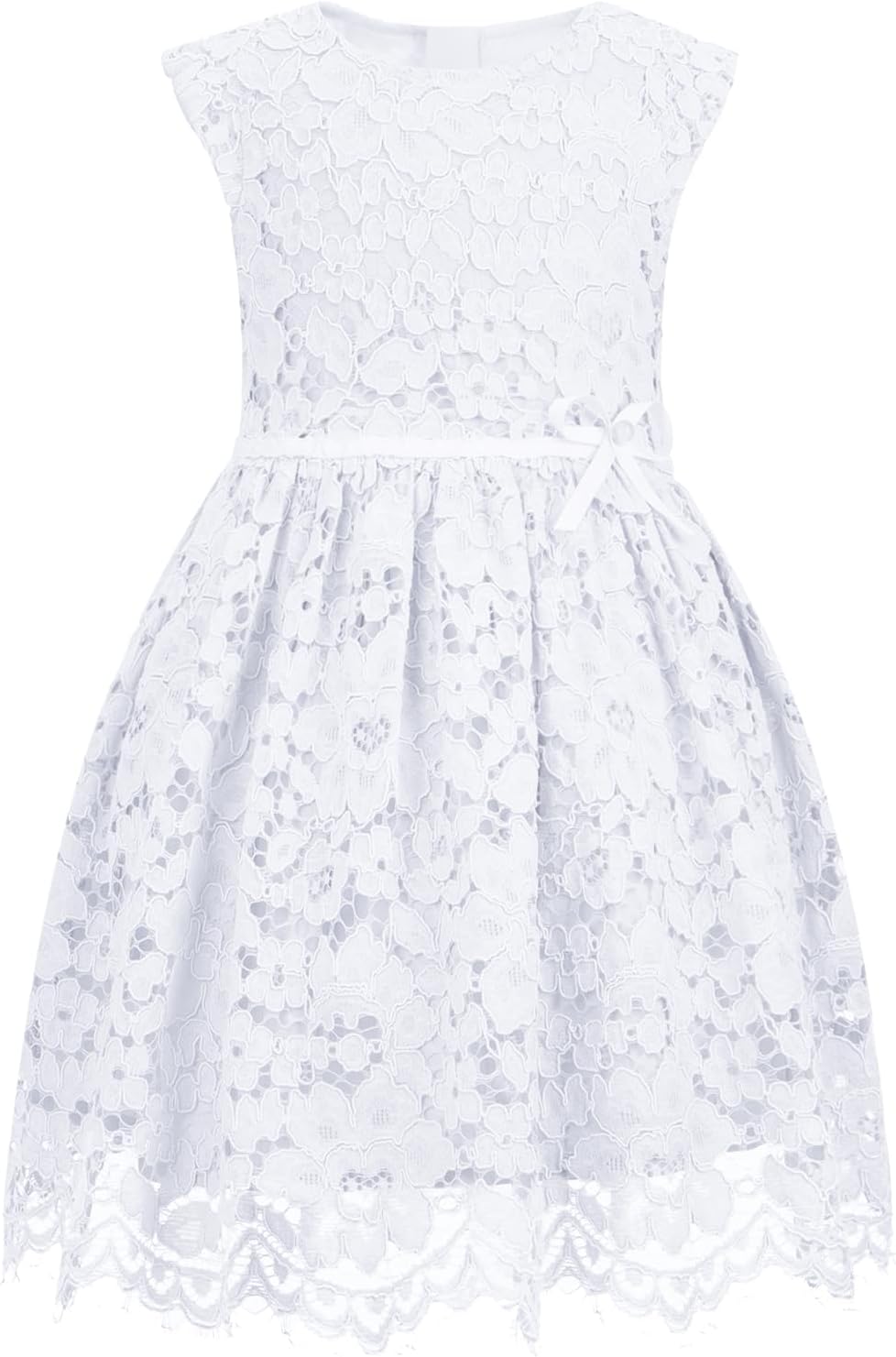 ALLOVIN Girls Sleeveless A-Line Lace Party Dress for All Occasions