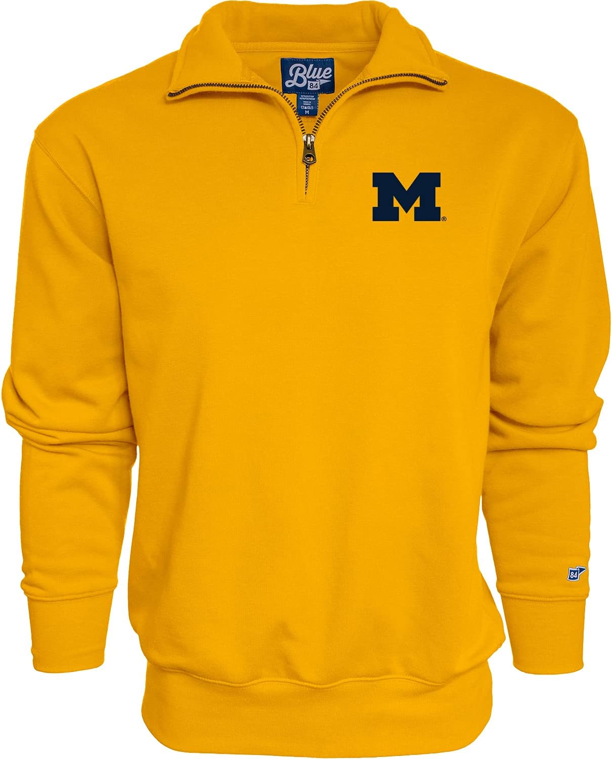 Michigan Wolverines Men's Quarter Zip Sweatshirt by Blue 84