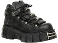 New Rock womens Classic Gothic Ankle Boots - Punk Tower Heels