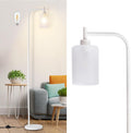 DLLT Floor Lamp Tall White Standing Lamp with Frosted Glass - Modern