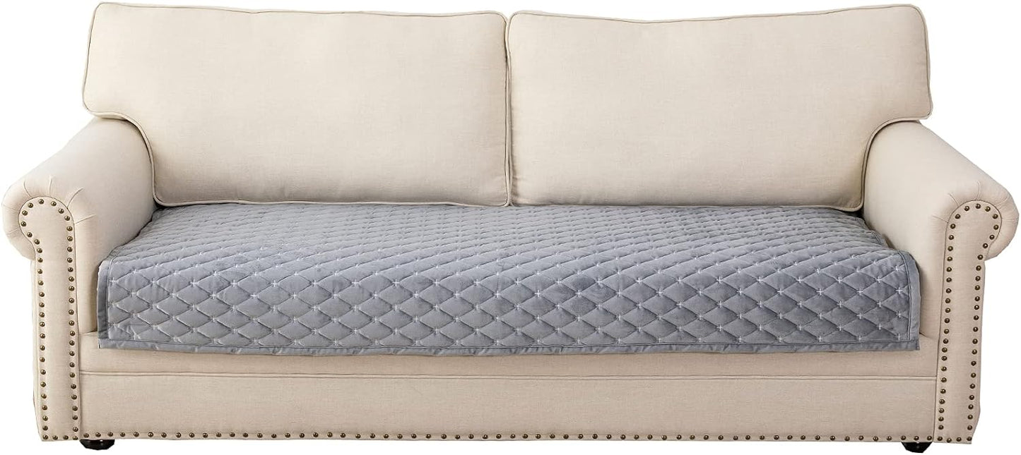 Eismodra Couch Cover for 3 Cushion Sofa - Light Gray Anti-Slip