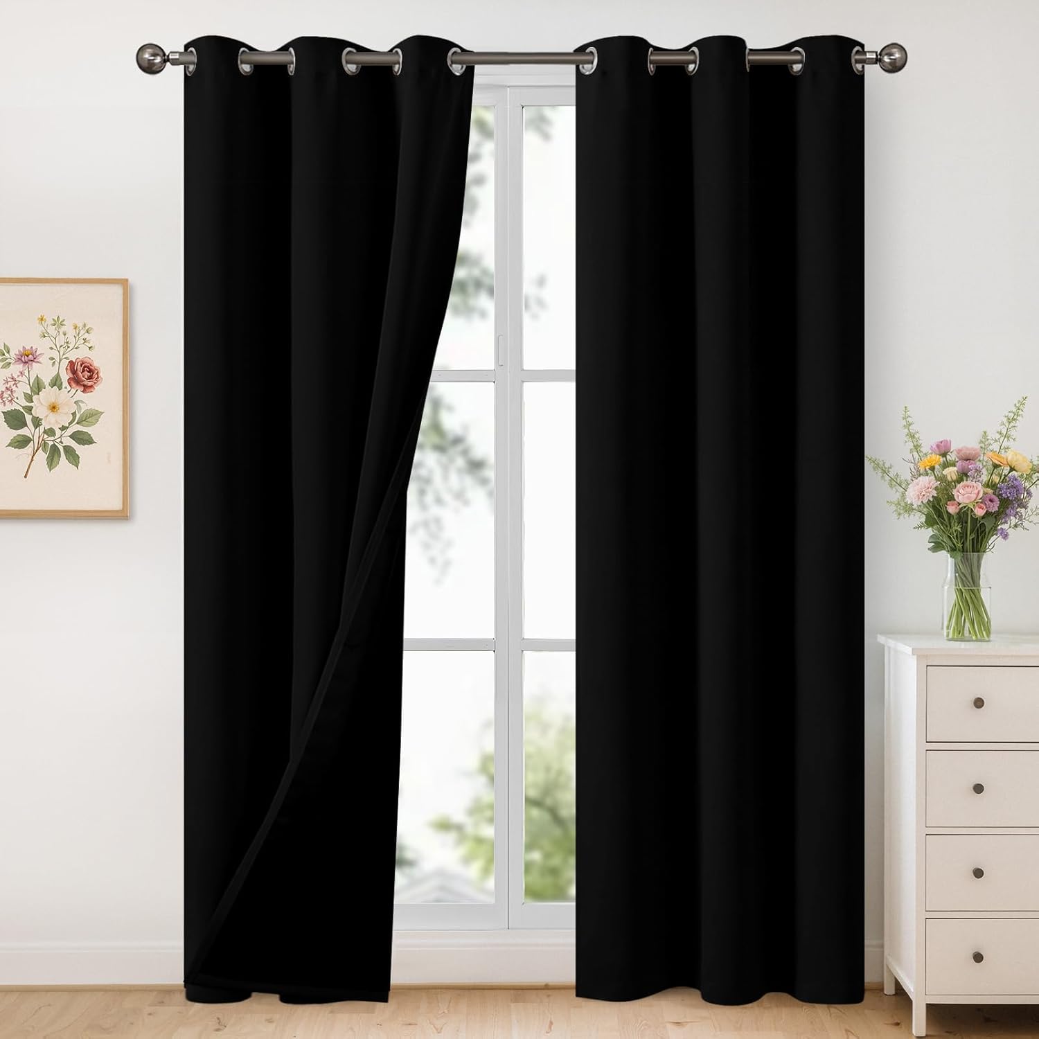 YoungsTex 100% Black Out Curtains for Bedroom and Living Room
