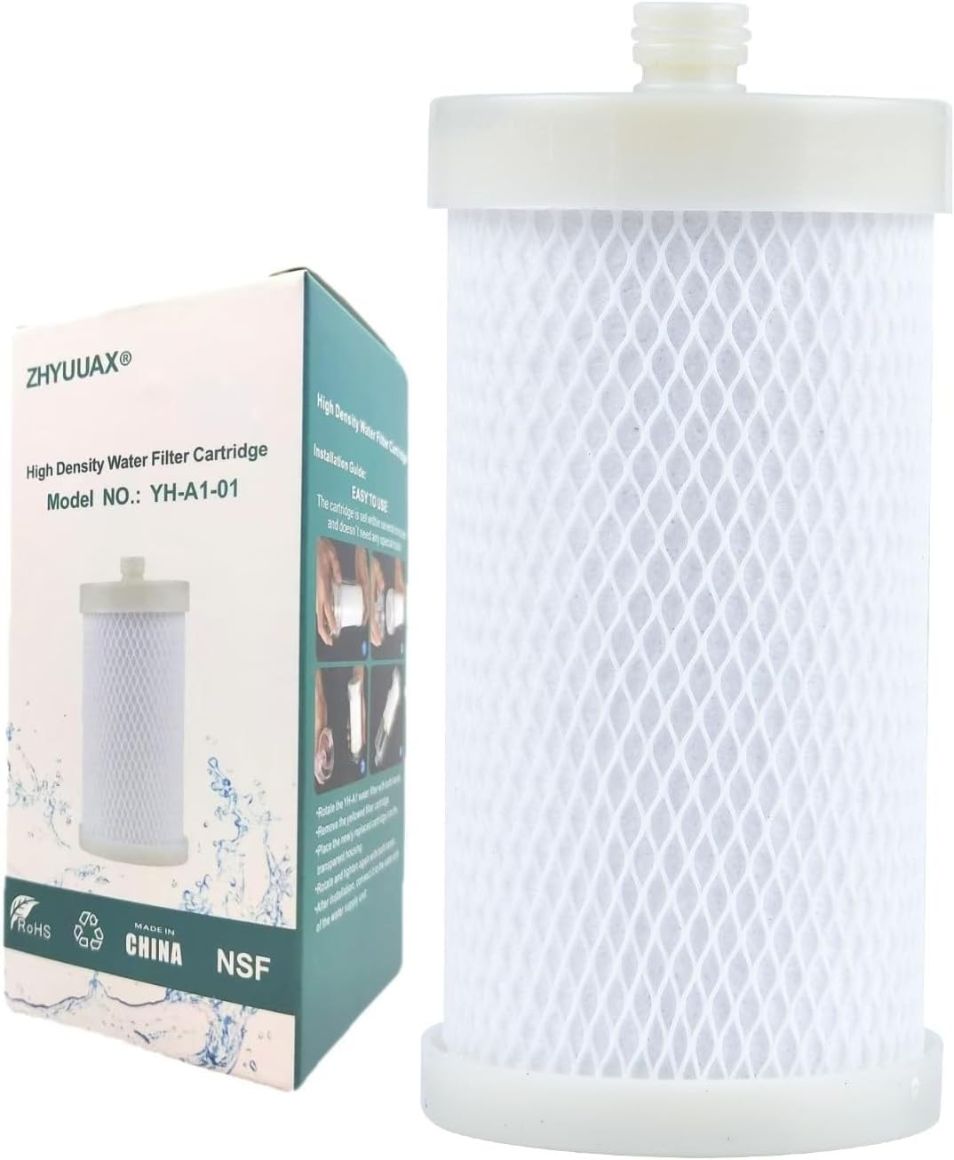 ZHYUUAX High-Density Carbon Filter Cartridge for Shower & Washing Machine
