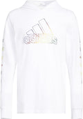 adidas Boys' Long Sleeve Cotton Logo Hooded T-Shirt - Comfortable