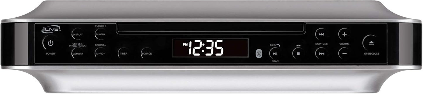 iLive Bluetooth Under Cabinet Radio with CD and MP3 Player
