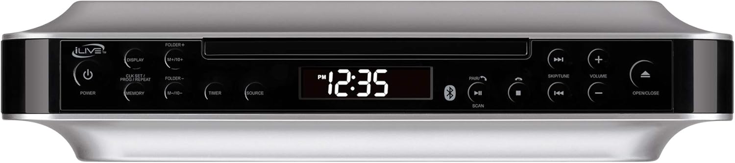 iLive Bluetooth Under Cabinet Radio with CD and MP3 Player